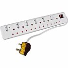 Switched 0.5M White High Surge 12 Way Multiplug - SWD-9512-05-WT