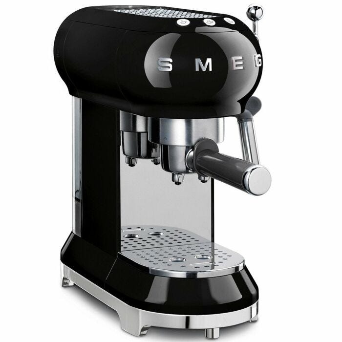 SMEG BLACK ESPRESSO COFFEE MACHINE ECF01BLEUSA Hirsch's