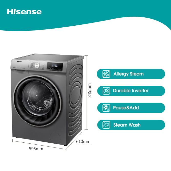 Hisense 10KG Washing Machine - WFEH1014VJT Hirsch's