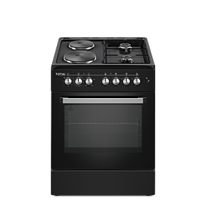 Totai 60cm Black Gas & 2 Electric Stove With Electric Oven - 03/T400GE