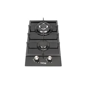 Totai 2 Burner Black Gas On Glass Hob - 03/TS2BNR-GG