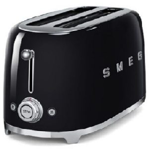 Smeg 4 Slice Black Toaster - TSF02BLSA 