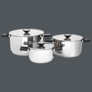 Salton 6 Piece Stainless Steel Stackable Pot Set - SSCP6