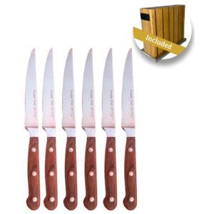 Snappy Chef 6pc Steak Knife + Block Set - SCKS006 