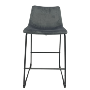 Sono Counter Grey Velvet Stool - HY7163-3