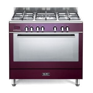 ELBA Red 90cm Fusion 5 Burner Gas/Electric Cooker - 9FX827R