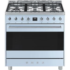 Smeg 90cm Pastel Blue Gas/Electric Stove - C9MAAZSSA9 
