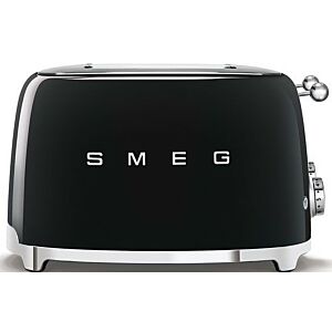 Smeg 4 Slice Glossy Black 50's Retro Style Toaster - TSF03BLSA