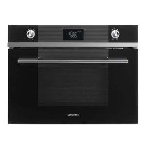 Smeg Black Glass Linea Microwave Oven - SF4102MCN 