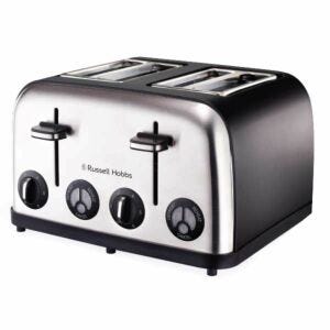 Russell Hobbs 4 Slice Matt Black Toaster - 13976