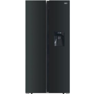 Defy 496Lt Black Glass Side by Side WD Fridge - DFF456