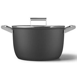 Smeg 26cm Black 50's Style Casserole - CKFC2611BLM