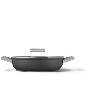 Smeg 28cm Black 50's Style Deep Pan (Skillet) - CKFD2811BLM