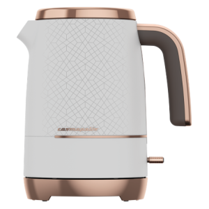 Beko 1.7L Cosmopolis Bullet Kettle White with Rose Gold Trim - WKM 8306 W 