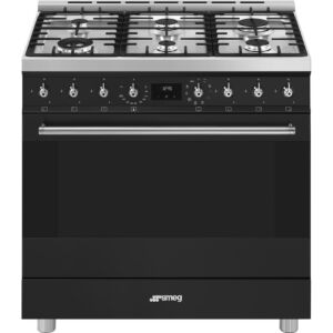 Smeg 90cm Matt Black Cooker with Gas Hob - C9MAMBSSA2