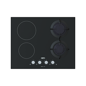 Defy 65cm Black Glass Dual Fuel Hob - DHG606