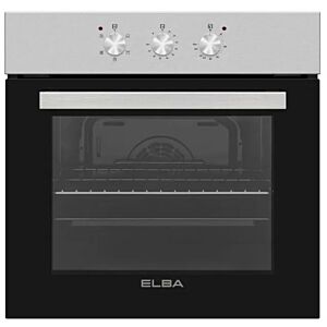 Elba 60cm Black Multifunction Electric Oven With Stainless Steel Panel And Glass Finish - T60-3