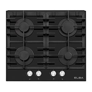 Elba 60cm Black 4 Burner Gas On Glass Hob - T65-450G 