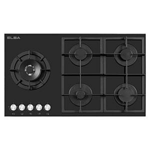 Elba 90cm Black Glass On Gas Hob - T90-565G