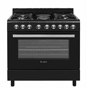 Elba Essential 90cm 4 Burner Gas/Electric Stove Black-04/96CL727B