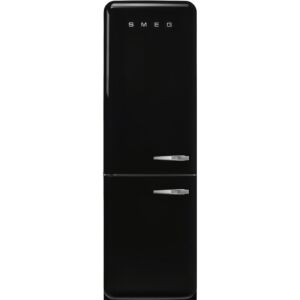 Smeg 365l Retro Black Bottom Mount Free Standing Refrigerator - FAB32LBL5