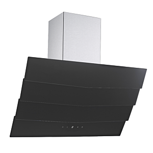 Falco 90cm Black Glass Wall Mount Extractor - FAL-90-S03D3