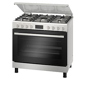 Bosch Stainless Steel Series 6 5 Burner Gas Range Cooker - HGW3FSY50Z