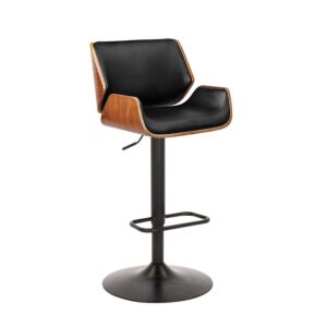 Walnut Black Wood PU With Black Leg - JY-1087BLK
