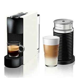 Nespresso Essenza Mini Coffee Machine with Aeroccino Milk Frother Bundle - White - 90009455 