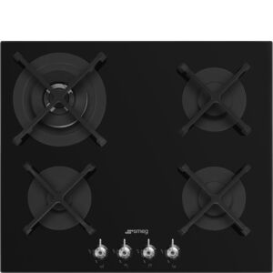 Smeg 60cm Black Glass Gas Hob Classica Aesthetic  - PV364NSA2