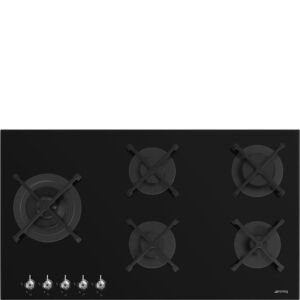 Smeg 90cm Black Gas Hob - PV395LNSA2