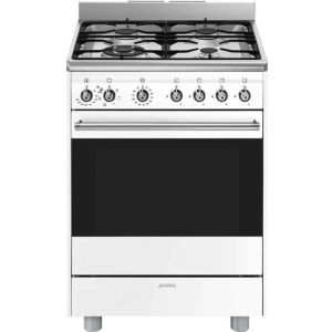 Smeg 60cm White Cooker With Gas Hob - SSA60MWH2