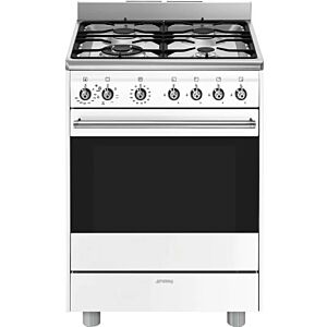 Smeg 60cm White Cooker With Gas Hob - SSA60MWH2