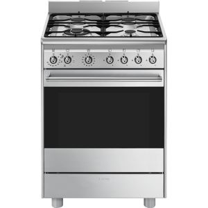 Smeg 60cmx60cm Stainless Steel Cooker With Gas Hob - SSA60MX2