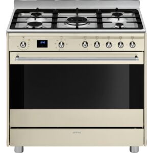 Smeg 90cm Cream Cooker With Gas Hob - SSA91MAP2