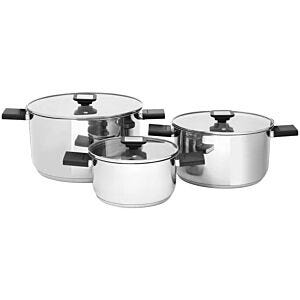 Salton 6 Piece Stainless Steel Stackable Pot Set - SSCP6