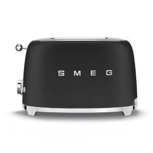 Smeg Matte Black Retro 2 Slice Toaster - TSF01BLMSA