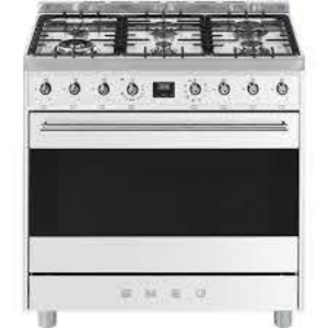 Smeg 90cm White Gas/Electric Stove - C9MABSSA9 + Free Whistling Kettle (5083NC) 