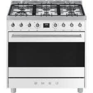 Smeg 90cm White Gas/Electric Stove - C9MABSSA9 + Free Whistling Kettle (5083NC) 