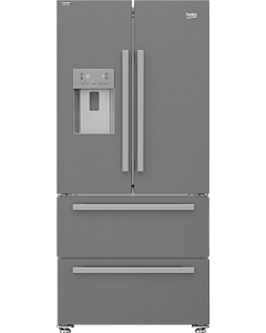 Beko 84cm French Door Fridge with Automatic Ice Maker and Water Dispenser - GNE60532DX