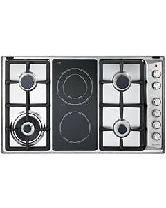 ELBA 90cm Stainless Steel Hob Gas 4 Burner 2 Ceran - 02/EN95-425XD