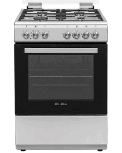 Elba Essential 60cm 4 Burner Gas Stove With Electric Oven Silver - 04/66CL442