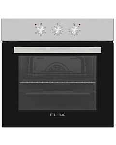 Elba 60cm Black Multifunction Electric Oven With Stainless Steel Panel And Glass Finish - T60-3