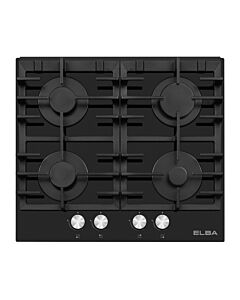 Elba 60cm Black 4 Burner Gas On Glass Hob - T65-450G 